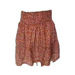 Gap Floral Mini Skirt Smocked Large Pockets Boho Summer Spring Cottage